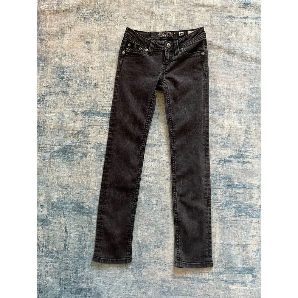 Miss Me Black Faded JK4009S105 Skinny Jeans Girls 14